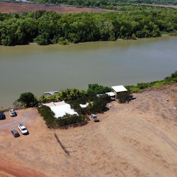 a river running through a body of water